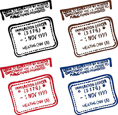 EPS 해외이미지 여행 일러스트 흰색 우표 고립 이민 세관 해외202004 해외일러스트 컬러 이동 파일형식 벡터 관세청 이미지허브