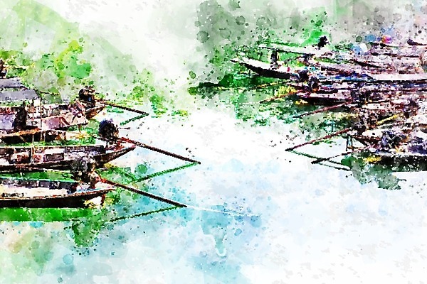 EPS 해외이미지 공원 아시아 호수 여행 백그라운드 일러스트 태국 자연 수채화 산 풍경 야외 초록색 물 강 페인트 보트 댐 꼬리 장면 내추럴 뗏목 전국 해외202004 해외일러스트 자연요소 공공시설 나라 교통수단 컬러 배_교통 생태계 파일형식 벡터 이미지허브