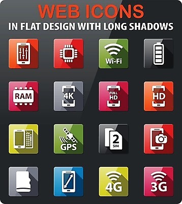 EPS 해외이미지 일러스트 모바일 스마트폰 핸드폰 세트 카메라 디지털 웹 전화기 스마트 와이파이 GPS 램 베터리 터치스크린 프로세서 4G 미니멀 해외202004 해외일러스트 컨셉 인터넷 IT 전자제품 스마트기기 무선인터넷 파일형식 벡터 이미지허브