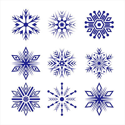 EPS 해외이미지 디자인 겨울 일러스트 눈꽃 사람없음 파란색 세트 눈송이 심볼 해외202004 해외일러스트 계절 컬러 눈_날씨 파일형식 벡터 이미지허브
