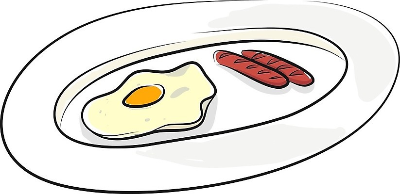 EPS 해외이미지 접시 음식 빵 포크 일러스트 요리 장식 노란색 계란 식사 튀김 신선 아침식사 그림 브런치 토스트 오믈렛 점심식사 스크램블 해외202004 해외일러스트 식기 컬러 알 계란요리 파일형식 벡터 이미지허브