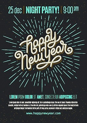 EPS 해외이미지 포스터 백그라운드 일러스트 타이포그라피 사람없음 초록색 검은색 해피뉴이어 레터링 해외202004 해외일러스트 문자 컬러 새해인사 파일형식 벡터 이미지허브