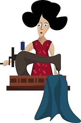 EPS 해외이미지 직업 디자인 옷 일러스트 비즈니스 사람 유행 기계 장비 공구 직물 업무 작업실 실 바느질 디자이너 자르기 재단 재단사 핸드메이드 해외202004 해외일러스트 모션 도구 작업 파일형식 벡터 이미지허브