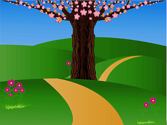 EPS 해외이미지 나무 꽃잎 꽃 도로 꽃무늬 밭 일러스트 하늘 풍경 봄 벚꽃 나뭇가지 코스모스 복숭아 해외202004 해외일러스트 식물 계절 길 무늬 농업 과일 교통시설 파일형식 벡터 이미지허브