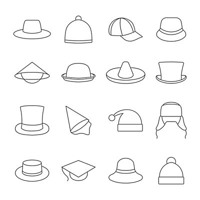 EPS 해외이미지 디자인 옷 실루엣 선 일러스트 세트 머리 웹 헬멧 수집 심볼 오브젝트 사인 복고 윤곽 솜브레로 실린더 얇은 옛날 캡모자 파나마 해외202004 해외일러스트 모자_잡화 인터넷 촬영기법 신체부위 남아메리카 보호장비 전통의상 파일형식 벡터 이미지허브