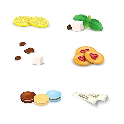 EPS 해외이미지 커피 음료 음식 조각 일러스트 사탕 초록색 세트 노란색 과자 흰색 차 달콤 맛 설탕 레몬 민트 메뉴 향 덩어리 마카롱 고립 시나몬 작살 칭찬 해외202004 해외일러스트 컬러 컨셉 과일 디저트 허브 파일형식 벡터 이미지허브