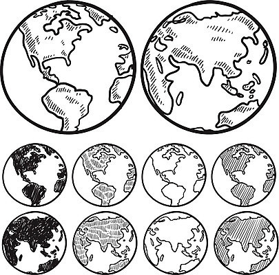 EPS 해외이미지 바다 지도 일러스트 세트 글로벌 지구본 원형 낙서 위험 스케치 대륙 그림 지형 문제 고립 위기 이슈 해외202004 해외일러스트 도형 컨셉 미술 파일형식 벡터 이미지허브