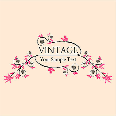 EPS 해외이미지 분홍색 백그라운드 잎 일러스트 타이포그라피 사람없음 빈티지 잎줄기 해외202004 해외일러스트 식물 문자 줄기 컬러 컨셉 파일형식 벡터 이미지허브