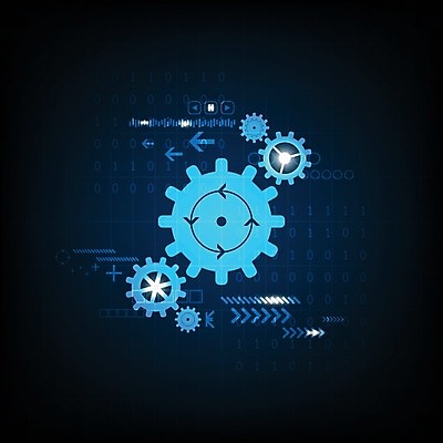 EPS 해외이미지 디자인 하늘색 일러스트 추상 사람없음 그래픽 디지털 톱니바퀴 해외202004 해외일러스트 무늬 파란색 파일형식 벡터 이미지허브