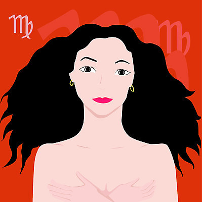 EPS 해외이미지 손 여자 일러스트 갈색머리 심볼 사인 점성술 공상 처녀자리 해외202004 해외일러스트 헤어스타일 사람 신체부위 별자리 파일형식 벡터 이미지허브