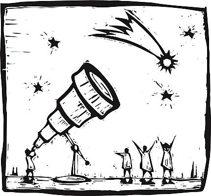 EPS 해외이미지 별 일러스트 망원경 관찰 야간 유성 충격 천문학 혜성 해외202004 해외일러스트 자연요소 교육 모션 파일형식 벡터 이미지허브