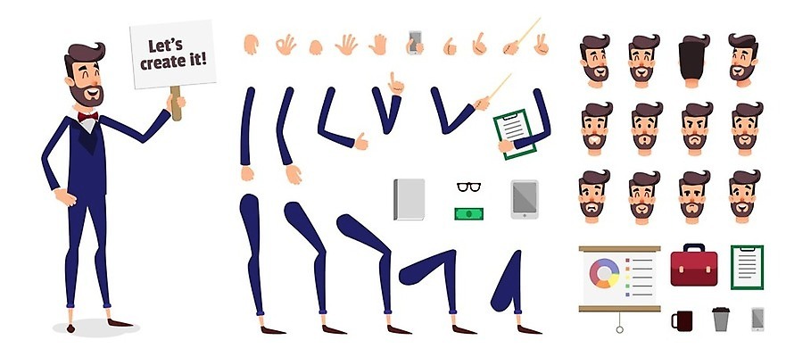 EPS 해외이미지 캐릭터 손 남자 감정 안경 일러스트 비즈니스 부분 창조 사람 세트 비즈니스맨 입 딜러 정중 투자자 해외202004 해외일러스트 일러캐릭터 잡화 컨셉 신체부위 직장인 투자 파일형식 벡터 이미지허브