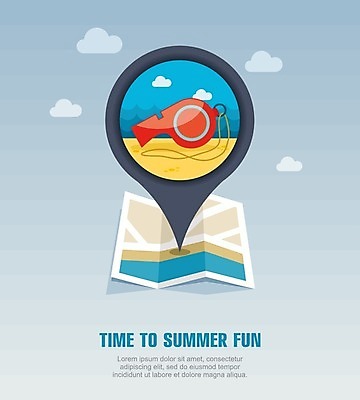 EPS 해외이미지 구름 일러스트 사람없음 여름 여름휴가 바캉스 호루라기 심볼 사인 해외202004 해외일러스트 자연요소 계절 휴가 파일형식 벡터 여름_계절 이미지허브