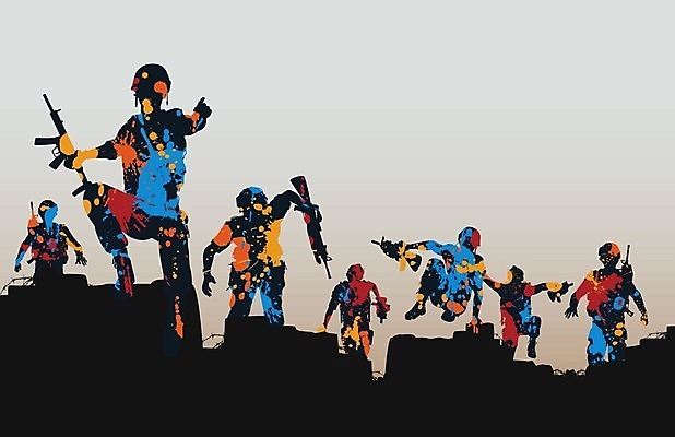 EPS 해외이미지 남자 실루엣 무기 포즈 일러스트 군대 사람 그래픽 컬러풀 힘 페인트 공백 군인 떨어짐 군용 싸움 전쟁 윤곽 육군 전쟁터 보병 요금 전진 총포 특공대 폭행 해병대 카피스페이스 해외202004 해외일러스트 직업 컬러 컨셉 모션 촬영기법 폭력 범죄 국군 특수부대 파일형식 벡터 이미지허브