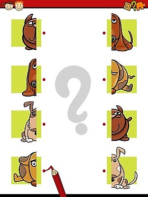 EPS 해외이미지 모양 템플릿 캐릭터 디자인 교육 어린이 일러스트 학교 놀이 경기 그래픽 유치원 게임 퍼즐 수수께끼 퀴즈 개 강아지 어플리케이션 연결 만화 검색 준비 그림 심플 해결 해외202004 해외일러스트 일러캐릭터 스포츠 포유류 사람 반려동물 파일형식 벡터 동물 이미지허브