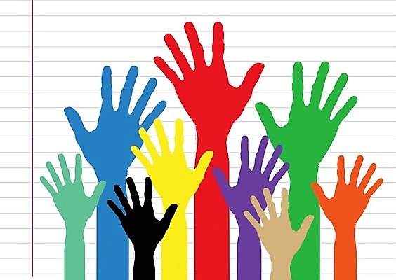 EPS 해외이미지 손 교육 남자 행복 감정 백그라운드 일러스트 손가락 기념 함께함 손바닥 사람 컬러풀 희망 기쁨 축하 도움 그룹 군중 투표 선거 수집 오르기 환영 팔 고립 참여 헬프 해외202004 해외일러스트 컬러 컨셉 모션 신체부위 민주주의 파일형식 벡터 이미지허브