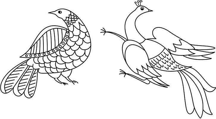 EPS 해외이미지 전통 디자인 패턴 일러스트 조류 추상 여러명 그래픽 장식 수확 직물 화려 복고 러시아인 옛날 스타일 해외202004 해외일러스트 서양인 동물 다수 컨셉 무늬 농업 사람 파일형식 벡터 이미지허브