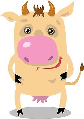 EPS 해외이미지 동물 일러스트 포유류 뿔 우유 소 만화 젖 고립 해외202004 해외일러스트 유제품 파일형식 벡터 이미지허브