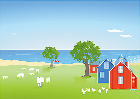 EPS 해외이미지 바다 여행 일러스트 자연 휴가 휴식 주택 파노라마 풍경 물 마을 환경 시골 도시 양 서핑 그림 내추럴 발트해 스칸디나비아 파라다이스 해외202004 해외일러스트 자연요소 컨셉 포유류 촬영기법 북유럽 건물 수상스포츠 생태계 파일형식 벡터 이미지허브