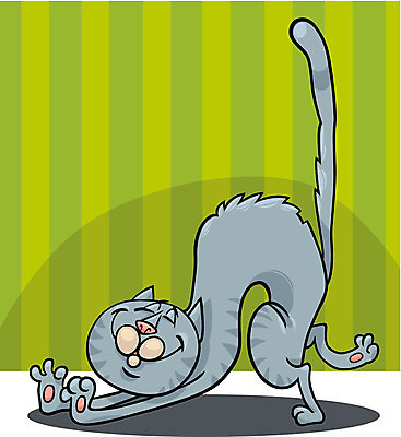 EPS 해외이미지 일러스트 사람없음 반려동물 귀여움 고양이 기지개 해외202004 해외일러스트 동물 컨셉 포유류 모션 파일형식 벡터 이미지허브