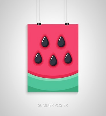 EPS 해외이미지 디자인 포스터 일러스트 수박 매달리기 사람없음 수박씨 서류집게 수박껍질 해외202004 해외일러스트 과일 모션 집게 씨앗 껍질 파일형식 벡터 이미지허브