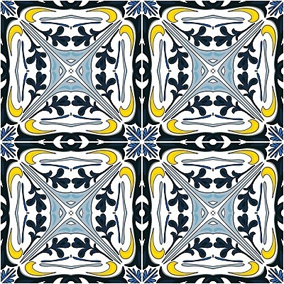 EPS 해외이미지 전통 디자인 패턴 일러스트 벽지 추상 장식 파란색 노란색 흰색 포르투갈 타일 묘사 정사각형 모자이크 스페인어 엘리먼트 튀니지 해외202004 해외일러스트 도형 유럽 컬러 무늬 아프리카 파일형식 벡터 이미지허브
