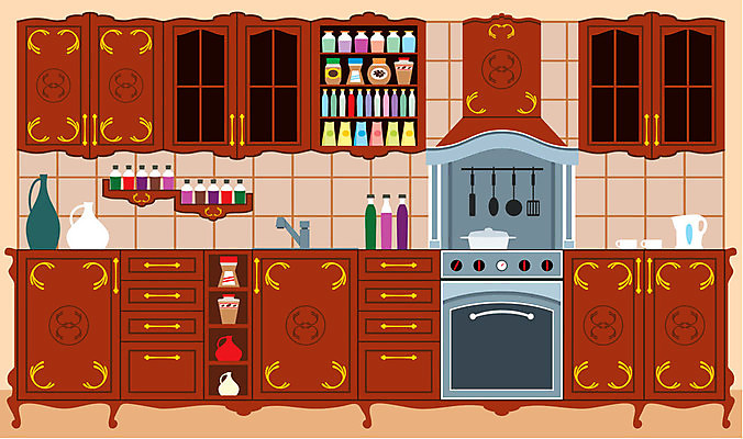 EPS 해외이미지 라이프스타일 가구 일러스트 건축양식 유리 선반 바닥 아파트 주택 실내 요리 내부 장식 컵 갈색 주방 식사 저녁식사 방 수확 고급 찻주전자 난로 싱크대 그림 리빙 바로크 추출 스타일 세련 해외202004 해외일러스트 식기 건축 컬러 생활용품 컨셉 농업 재질 주전자 건물 생활 난방기 개수대 파일형식 벡터 이미지허브