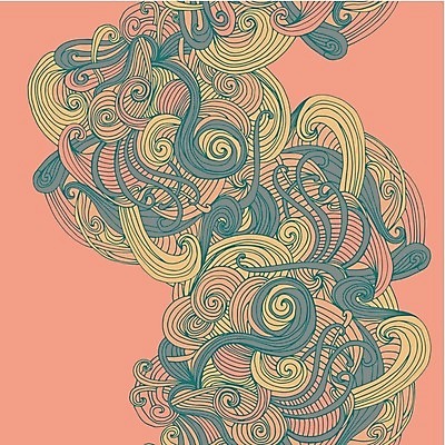 EPS 해외이미지 파도 백그라운드 패턴 일러스트 벽지 추상 미술 장식 흐름 화려 얽힘 낙서 그림 질감 윤곽 펑키 손그림 공상 핸드메이드 해외202004 해외일러스트 바다 컨셉 무늬 문화예술 파일형식 벡터 이미지허브