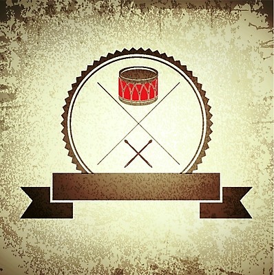 EPS 해외이미지 템플릿 디자인 음악 일러스트 라벨 수확 기구 악단 심볼 오브젝트 복고 드럼 배지 드럼스틱 뮤지컬 해외202004 해외일러스트 농업 문화예술 타악기 프레임 파일형식 벡터 이미지허브