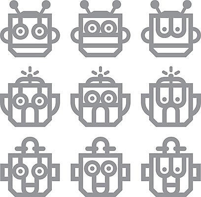 EPS 해외이미지 디자인 실루엣 산업 어린이 과학 일러스트 놀이 미래 소년 사람없음 그래픽 세트 픽토그램 장난감 우주 금속 검은색 기계 흰색 만화 수집 심볼 로봇 코믹 안드로이드 영웅 고립 마스코트 엘리먼트 지능 해외202004 AI_인공지능 해외일러스트 남자 컬러 컨셉 재질 촬영기법 사람 파일형식 벡터 이미지허브