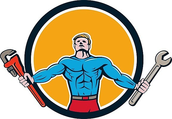 EPS 해외이미지 남자 일러스트 서기 힘 올려보기 스패너 잡기 원형 만화 근육질 정비공 영웅 배관공 슈퍼히어로 재주꾼 해외202004 해외일러스트 도형 모션 근육 사람 공구 기술자 몸매 파일형식 벡터 이미지허브