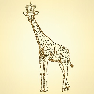 EPS 해외이미지 디자인 일러스트 왕관 사람없음 스케치 기린 특별함 해외202004 해외일러스트 컨셉 포유류 미술 파일형식 벡터 이미지허브