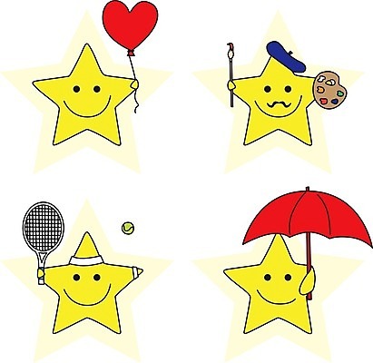 EPS 해외이미지 행복 별 일러스트 우산 미소 빛 노란색 테니스 하트 만화 그림 화가 풍선 해외202004 해외일러스트 자연요소 모양 직업 감정 컬러 표정 구기 파일형식 벡터 이미지허브