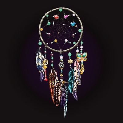 EPS 해외이미지 전통 일러스트 사람없음 장식 꿈 깃털 부적 드림캐쳐 해외202004 해외일러스트 파일형식 벡터 이미지허브