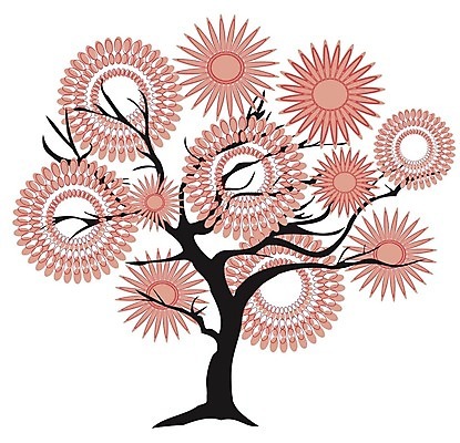 EPS 해외이미지 나무 문양 분홍색 일러스트 추상 사람없음 해외202004 해외일러스트 식물 컬러 무늬 파일형식 벡터 이미지허브