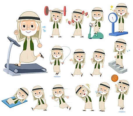 EPS 해외이미지 할아버지 노년 남자 스포츠 다이어트 일러스트 농구 건강 여러명 물 운동 걷기 계단 아령 마시기 체육관 땀 체조 사우디아라비아 복근 노인남자만 해외202004 해외일러스트 자연요소 다수 중동 모션 근육 사람 성인 구기 남자만 노인만 파일형식 벡터 이미지허브