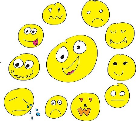 EPS 해외이미지 행복 얼굴 일러스트 미소 웃음 노란색 분노 흰색 울음 심볼 펑키 이모티콘 해외202004 해외일러스트 감정 컬러 표정 신체부위 파일형식 벡터 이미지허브
