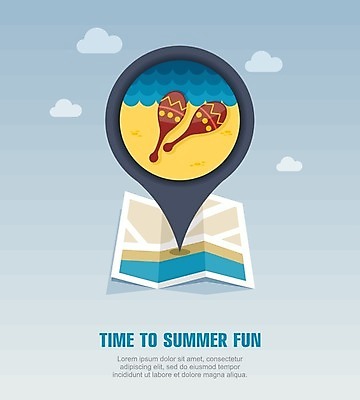 EPS 해외이미지 구름 바다 지도 일러스트 해변 사람없음 여름 여름휴가 바캉스 위치 마라카스 해외202004 해외일러스트 자연요소 계절 휴가 타악기 파일형식 벡터 여름_계절 이미지허브