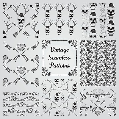 EPS 해외이미지 결혼 백그라운드 일러스트 화살 해골 사람없음 세트 검은색 스케치 그림 손그림 해외202004 해외일러스트 컬러 뼈 미술 이벤트 파일형식 벡터 이미지허브