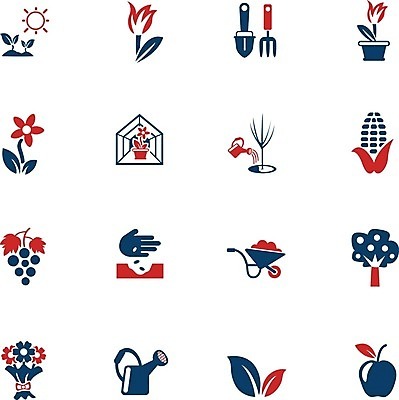 EPS 해외이미지 식물 꽃 꽃다발 잎 과일 일러스트 포도 옥수수 농작물 태양 수레 물뿌리개 튤립 냄비 사과 심볼 물주기 온실 해외202004 해외일러스트 자연요소 농업 모션 곡류 카트 솥 파일형식 벡터 이미지허브