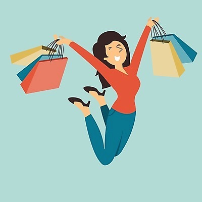 EPS 해외이미지 라이프스타일 행복 종이 컨셉 가방 일러스트 휴가 휴식 선물 쇼핑 세일 상점 점프 잡기 시장 구매 만화 고객 소매 쇼퍼홀릭 해외202004 해외일러스트 잡화 감정 모션 생활 파일형식 벡터 이미지허브