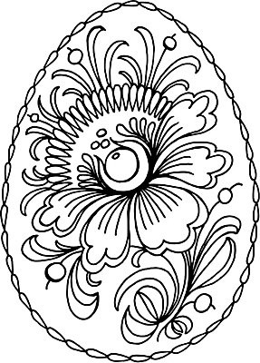 EPS 해외이미지 디자인 꽃 백그라운드 잎 일러스트 수채화 부활절 미술 사람없음 검은색 스케치 부활절계란 손그림 해외202004 해외일러스트 식물 기념일 컬러 문화예술 계란 파일형식 벡터 이미지허브