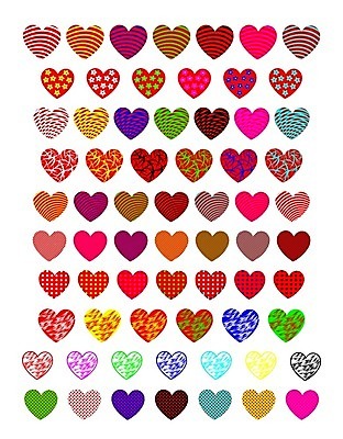 EPS 해외이미지 디자인 일러스트 종류 사랑 빨간색 세트 컬러풀 하트 수집 정사각형 엘리먼트 스타일 많음 해외202004 해외일러스트 모양 도형 감정 컬러 컨셉 파일형식 벡터 이미지허브