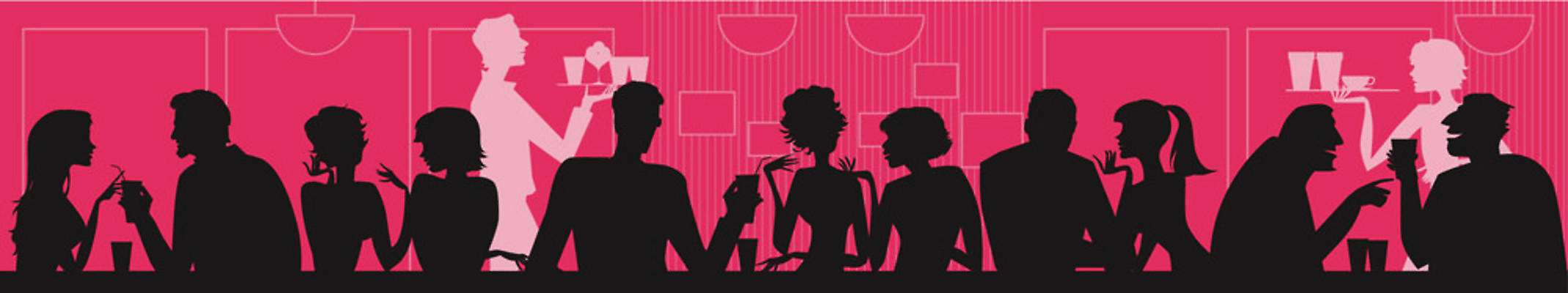 EPS 해외이미지 실루엣 음료 일러스트 카페 바 그룹 점심식사 소통 단절 많음 해외202004 해외일러스트 컨셉 촬영기법 상점 식사 파일형식 벡터 이미지허브