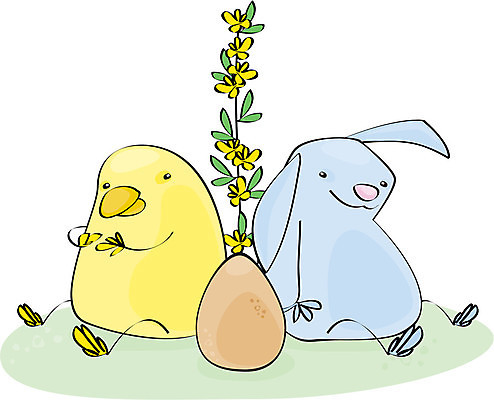 EPS 해외이미지 꽃 일러스트 부활절 파란색 노란색 계란 치킨 봄 아기 토끼 만화 해외202004 해외일러스트 식물 계절 기념일 컬러 포유류 사람 반려동물 알 닭고기요리 파일형식 벡터 이미지허브
