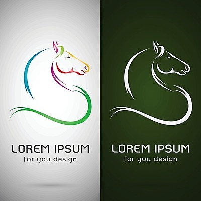 EPS 해외이미지 디자인 배너 얼굴 일러스트 추상 사람없음 초록색 말_동물 심볼 그림 윤곽 해외202004 해외일러스트 컬러 무늬 포유류 신체부위 파일형식 벡터 이미지허브