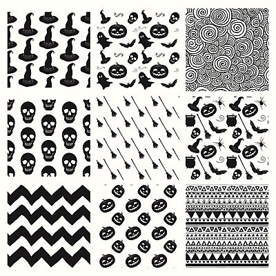 EPS 해외이미지 일러스트 해골 사람없음 검은색 할로윈 삼각형 유령 빗자루 오브젝트 그림 거미 박쥐 마녀모자 소용돌이무늬 잭오랜턴 지그재그 해외202004 해외일러스트 도형 모자_잡화 컬러 곤충 무늬 포유류 뼈 청소도구 파일형식 벡터 이미지허브