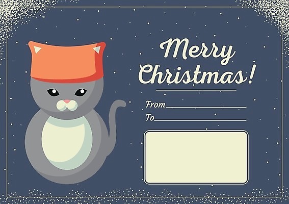 EPS 해외이미지 동물 크리스마스 겨울 일러스트 고양이 신용카드 엽서 해외202004 해외일러스트 계절 기념일 포유류 금융 반려동물 편지 파일형식 벡터 이미지허브