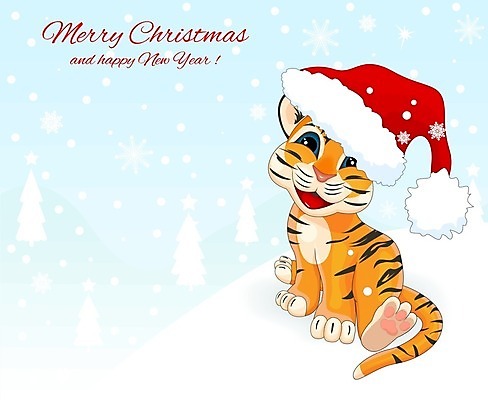 EPS 해외이미지 동물 캐릭터 크리스마스 겨울 오렌지 일러스트 포유류 휴가 새해 미소 앉기 빨간색 노란색 흰색 축하 인사 호랑이 작음 만화 해외202004 해외일러스트 일러캐릭터 계절 기념일 컬러 컨셉 과일 모션 표정 예절 크기 파일형식 벡터 이미지허브