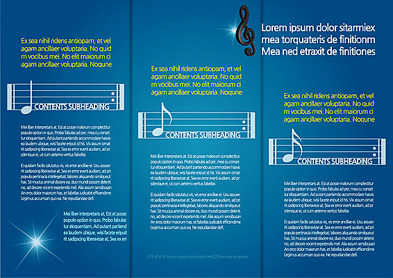 템플릿 편집 표지디자인 북디자인 출판디자인 내지 음악 리플렛 컬러 백그라운드 북커버 음표 3단접지 팜플렛 사람없음 파란색 빛 높은음자리표 오선지 도돌이표 이미지템플릿 AI파일 기호 문화예술 악보 오선 파일형식 벡터